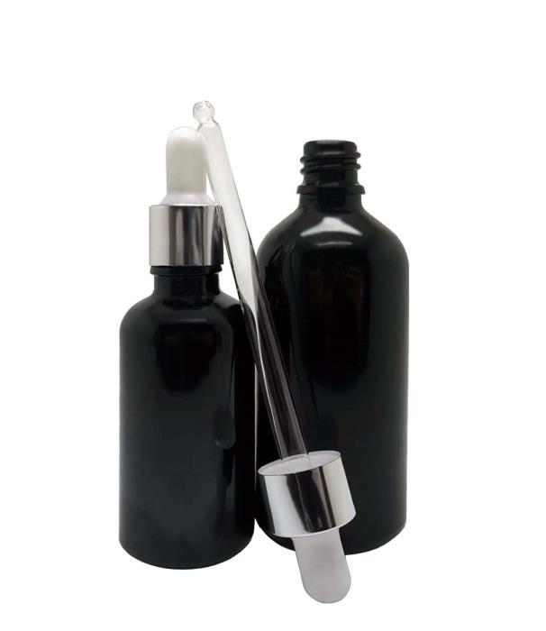 Black glass bottle - 10 ml